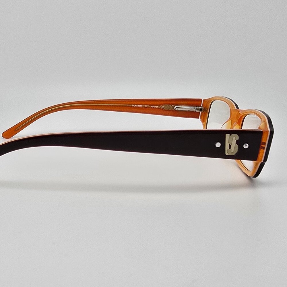 Versus Mod. 8032 677 Brown on Crystal Orange Eyeglasses Frame w/ Case 49-17-140 - Picture 6 of 15